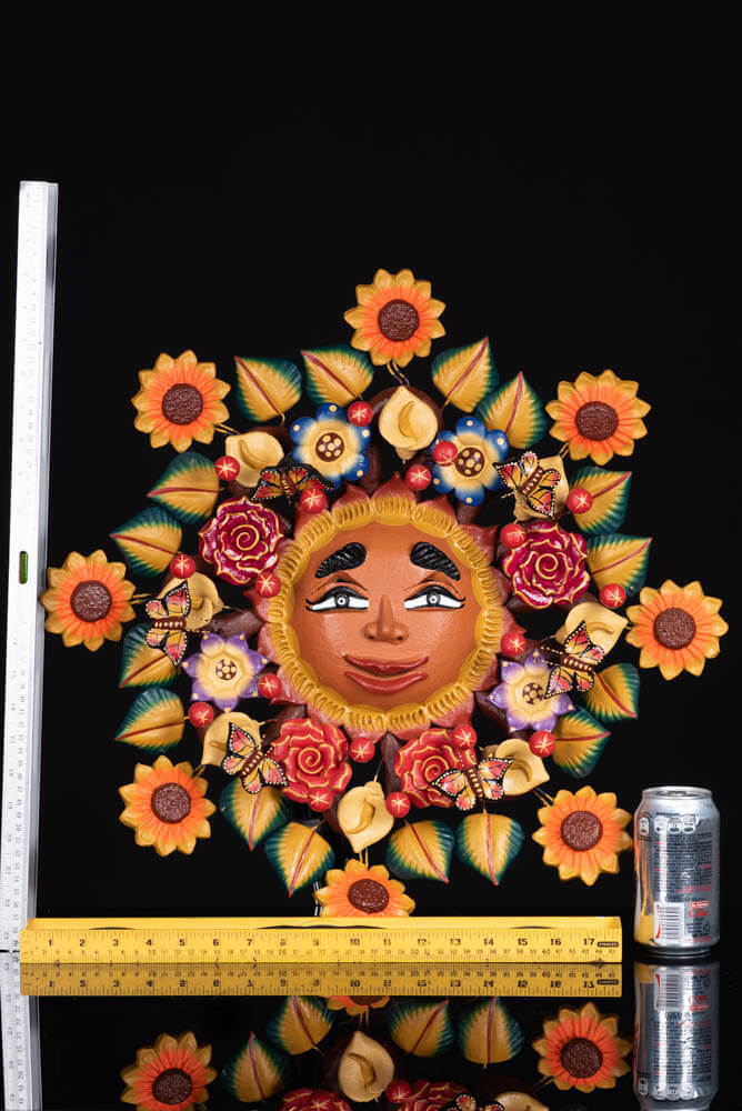 Big-Mexican-Clay-Sun-with-Flowers-Rulers