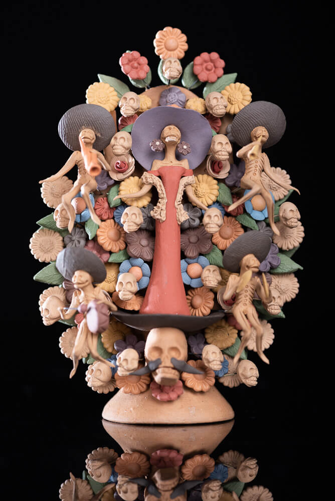Day of the Dead Catrina Clay Tree of life Mexican Pottery from Metepec
