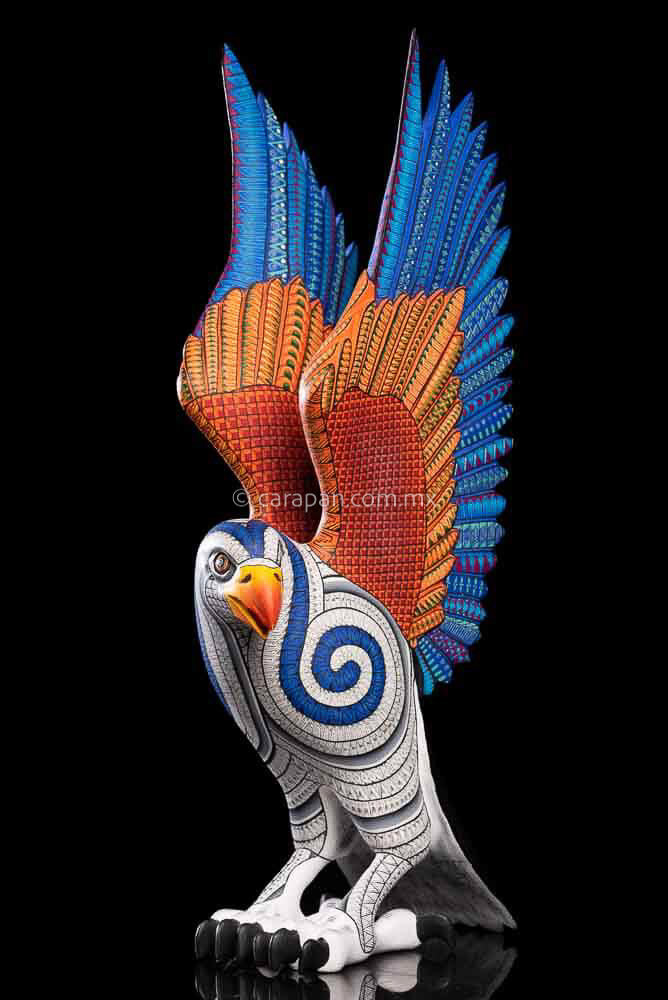 Eagle Alebrije Oaxacan Wood Carving Zapotec Patterns