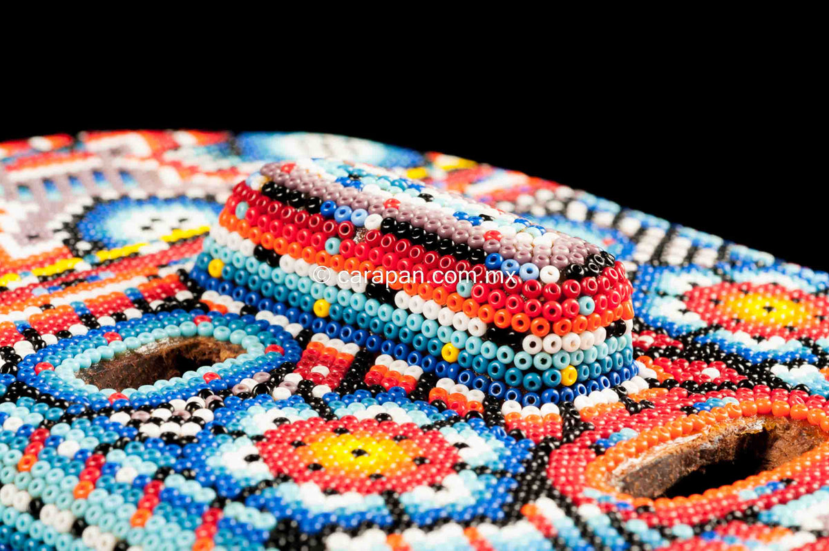Rainbow Beads Huichol BEADED Snake Asp Serpent Huicholes Beads Mexico Bead