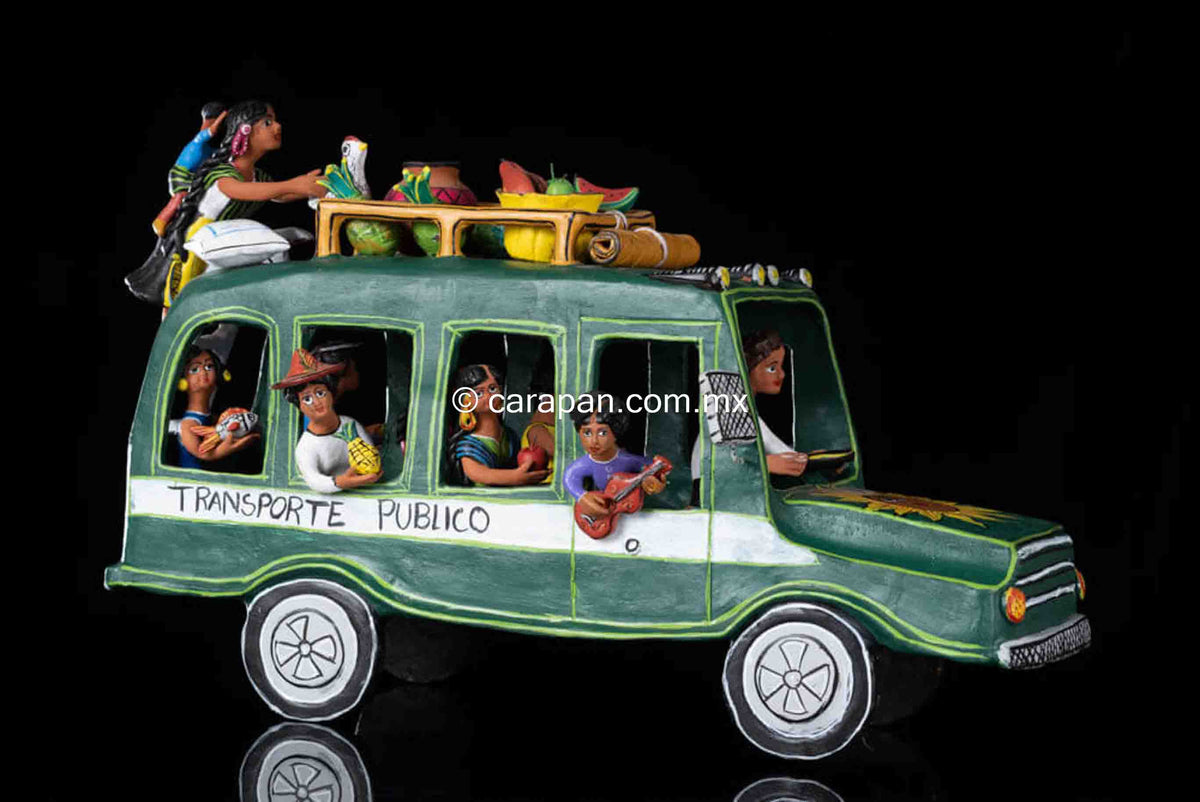 Mexican Clay Bus Ocumicho Art