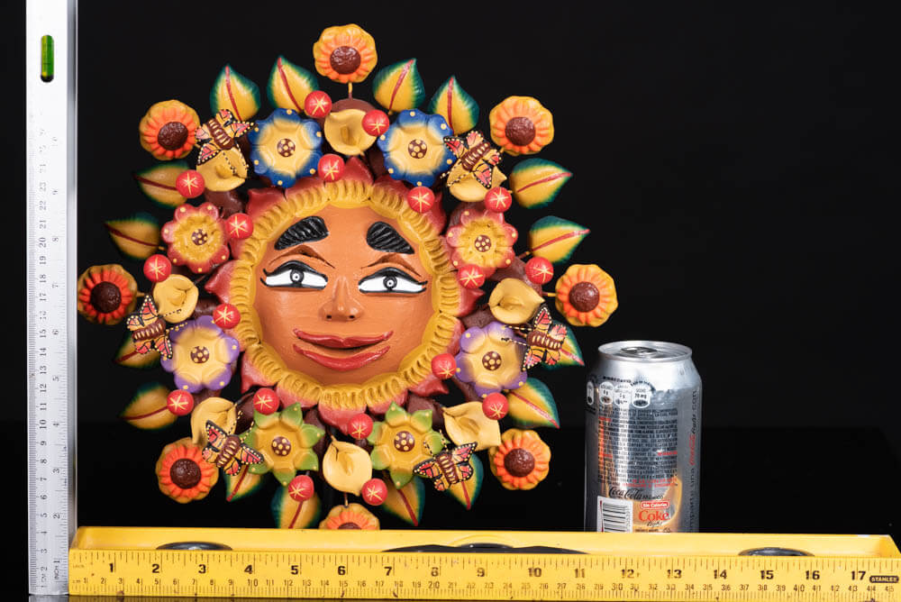 Mexican Clay Sun Face Wall Hanging Mexican Folk Art Rulers