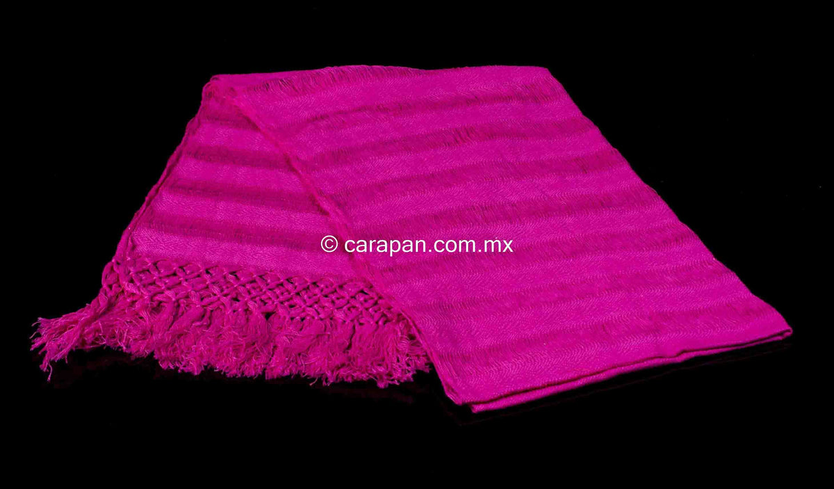 Mexican Cotton Shawl from Oaxaca Fucsia Rebozo