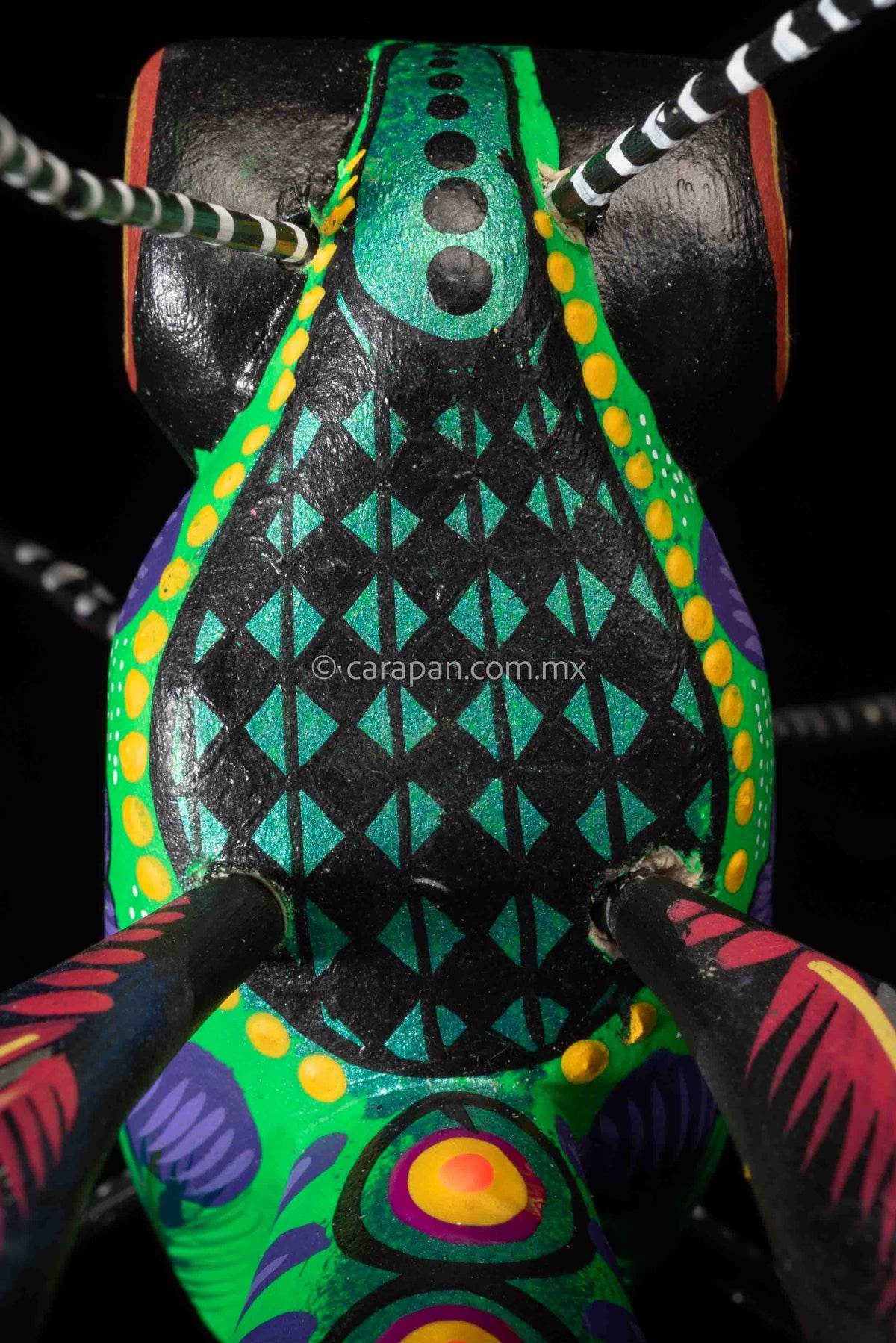 Green Wasp Alebrije Mexican Wood Carving