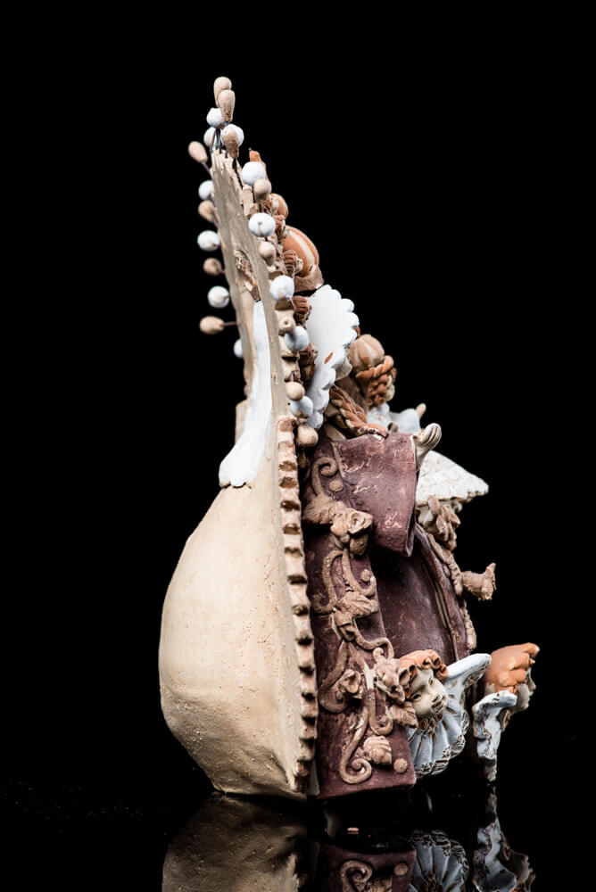 Hand Made Clay Virgin & Jesus Oaxacan Fine Mexican Pastillaje Pottery