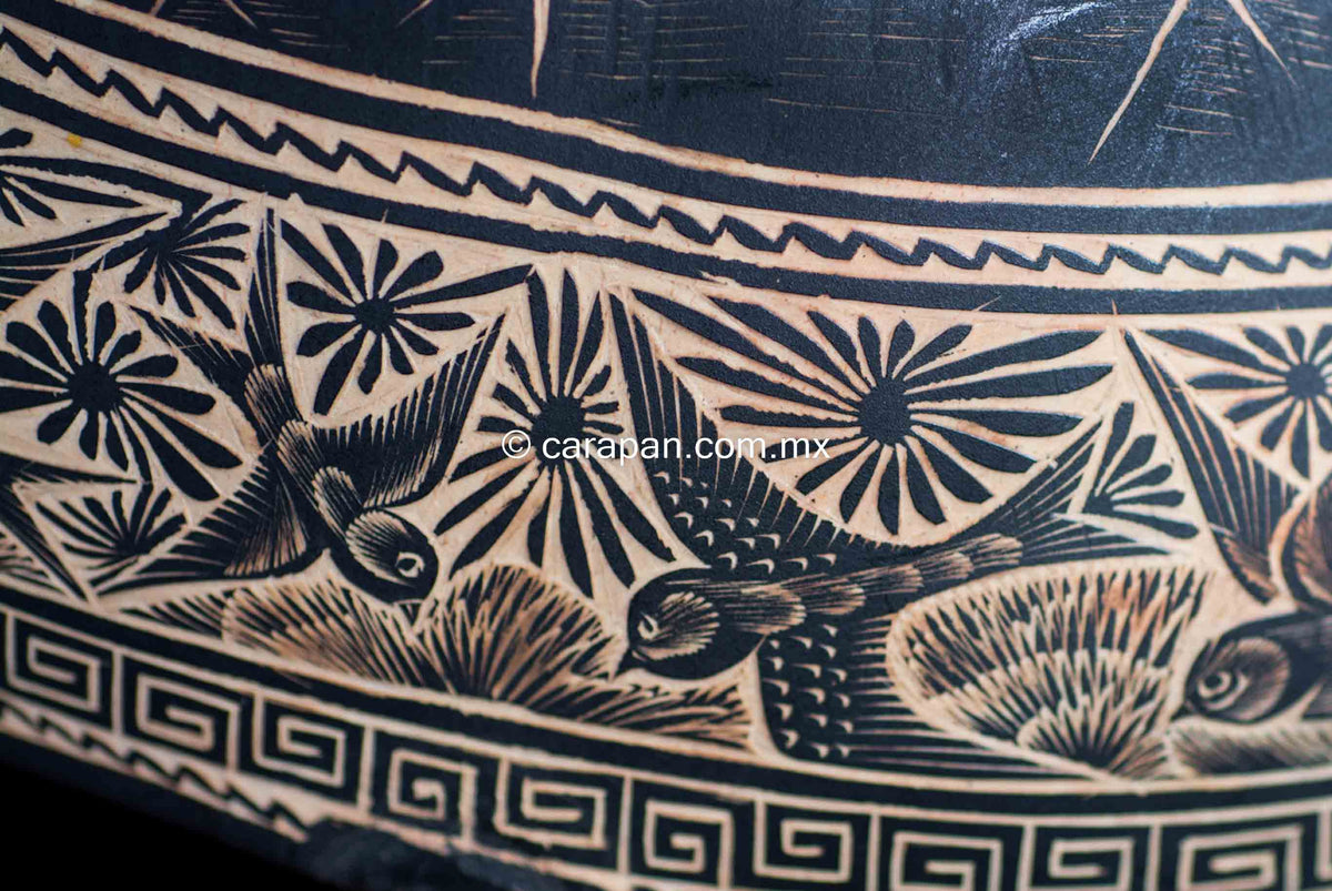 Etched gourd from Oaxaca Mexico