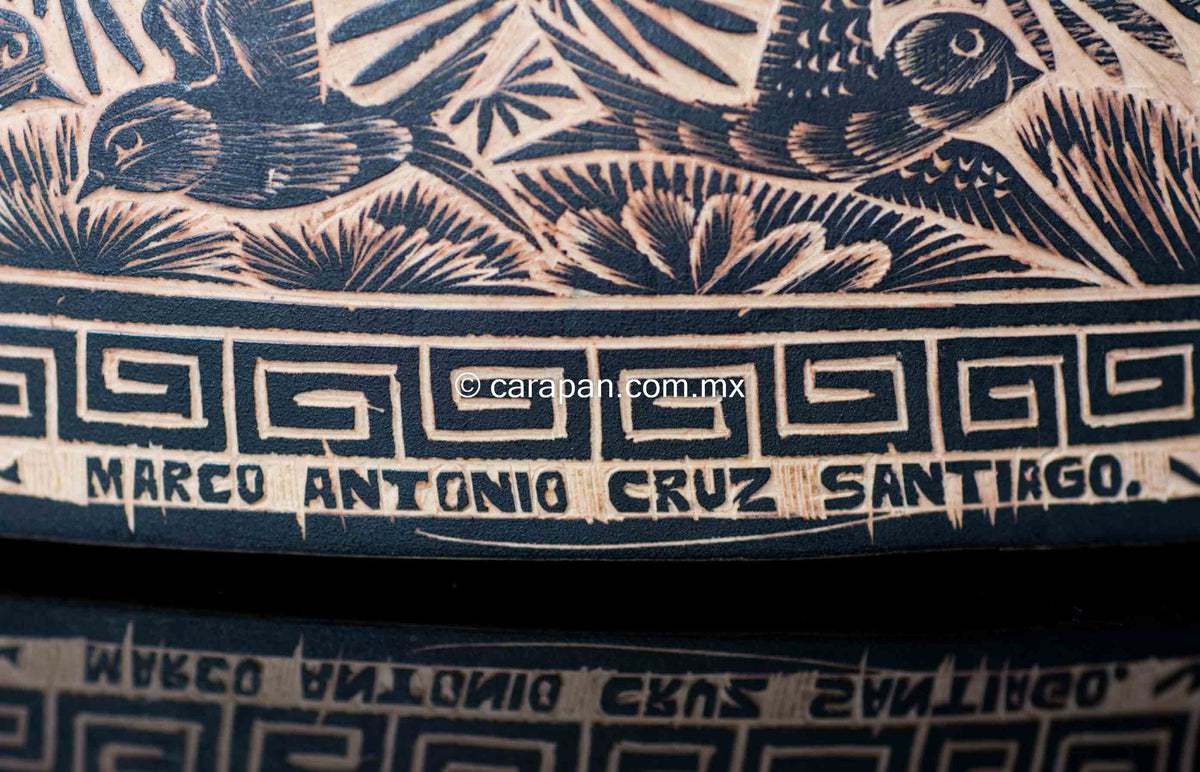 Etched gourd from Oaxaca Mexico