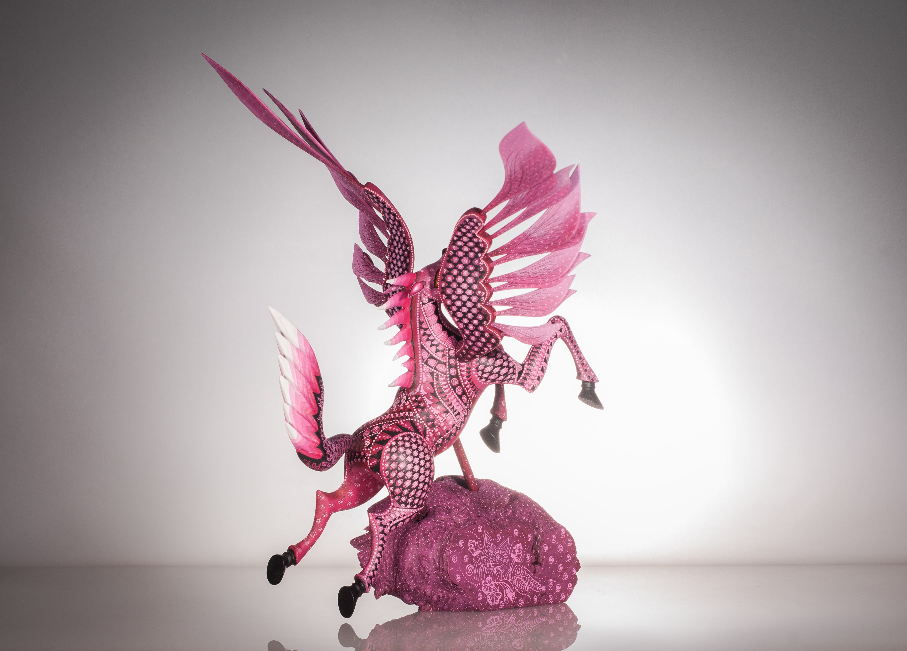 ALEBRIJE Floral Pegasus newest Wood Carving Mex