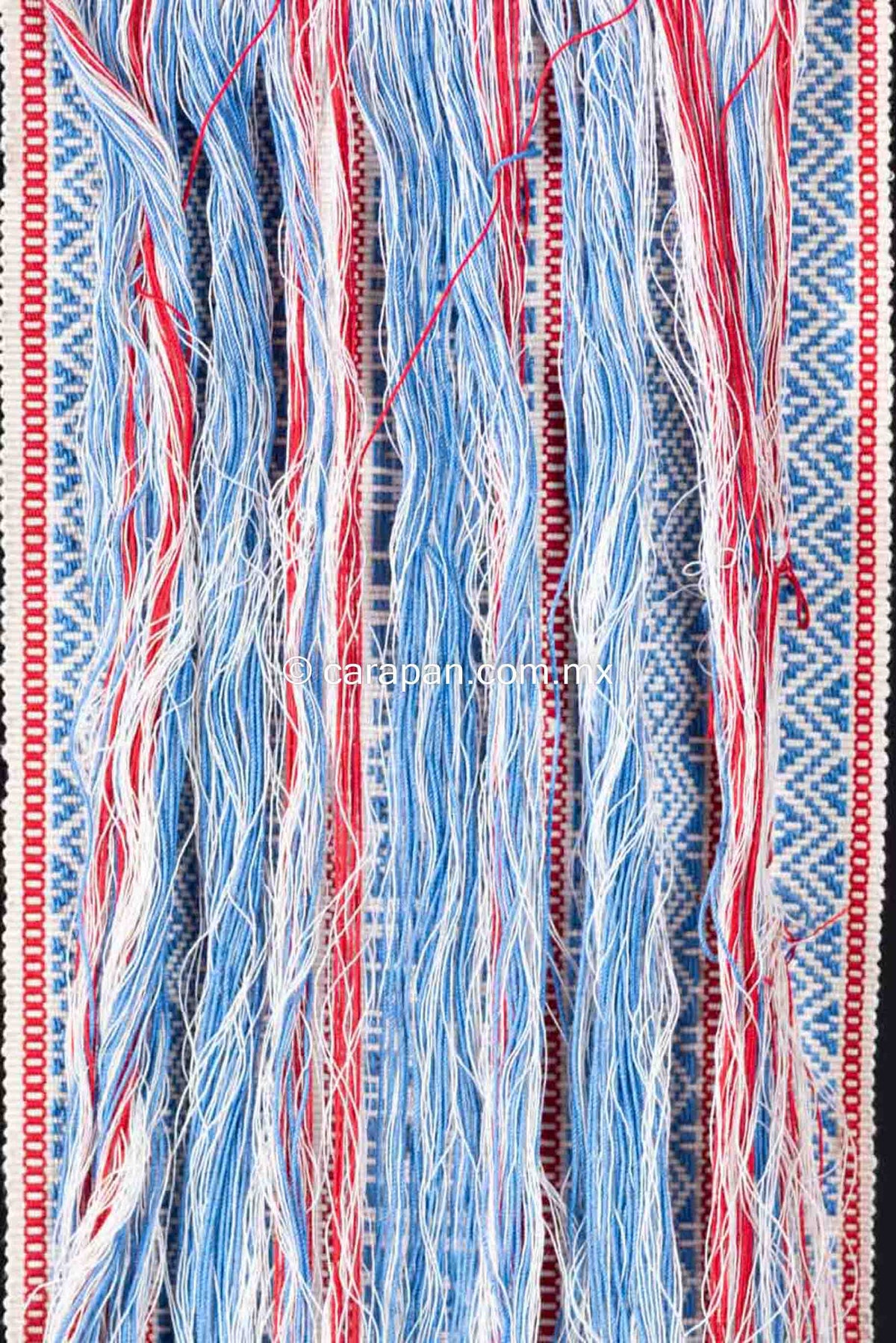 Purepecha Indigenous Belt Award Winning Textile Art Back Strap Loomed Close Up Pattern
