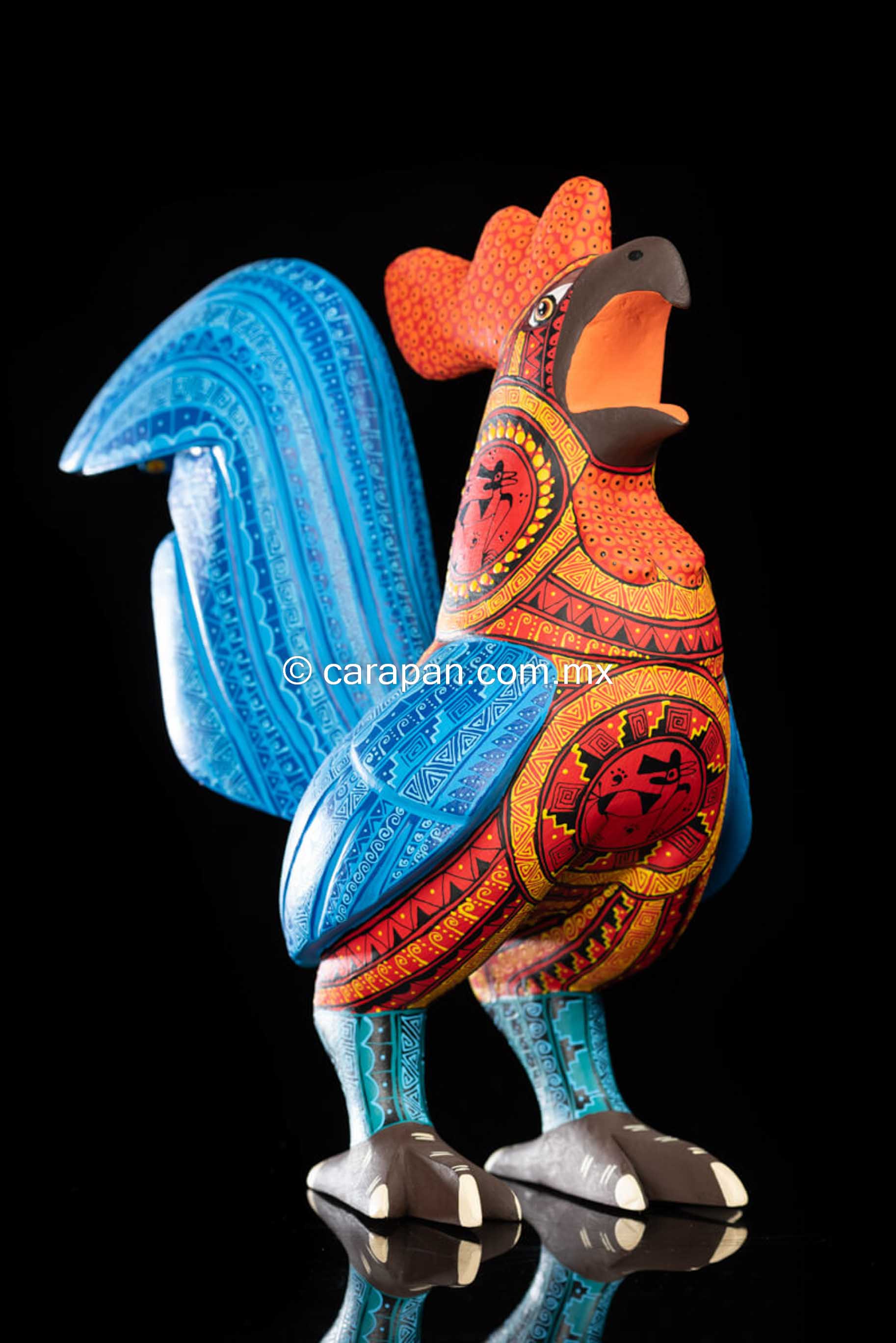 Rooster Alebrije Oaxacan Wood Carving Mexican For Art – CARAPAN