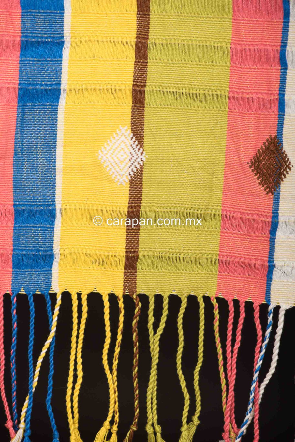 Striped rebozo shawl from Chiapas Mexico