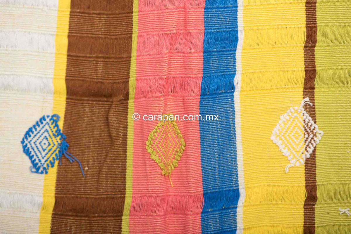 Striped rebozo shawl from Chiapas Mexico