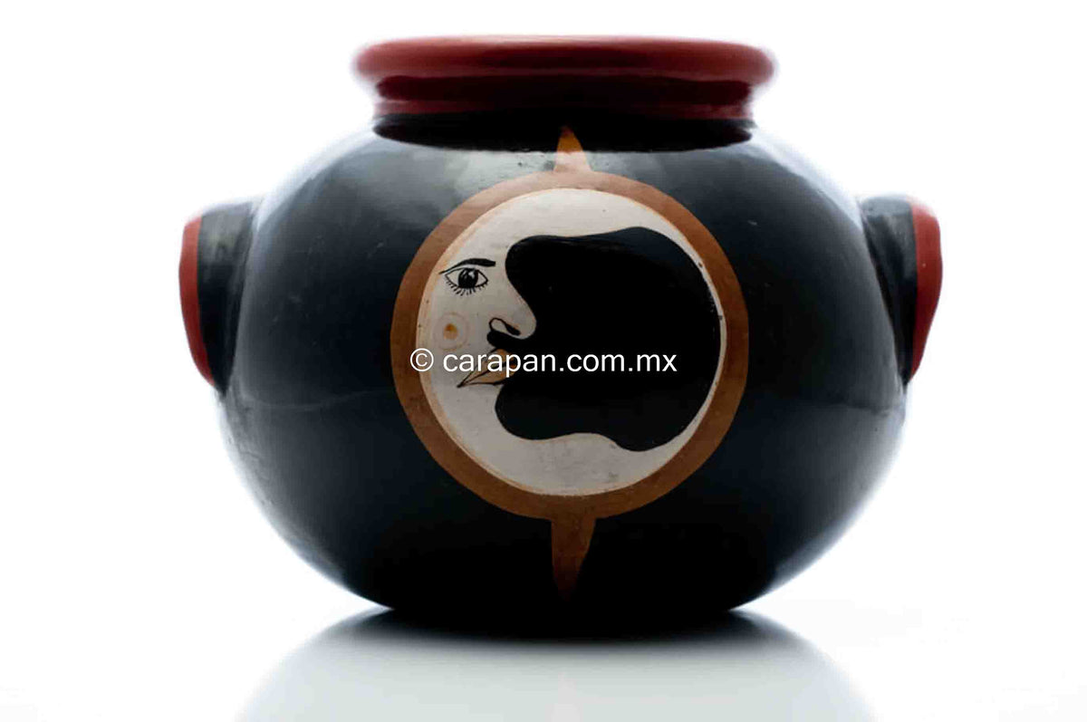 Tonala-Burnished-Clay-Sun-&-Moon-Pot-by-Pottery-Master-Luis-Cortez