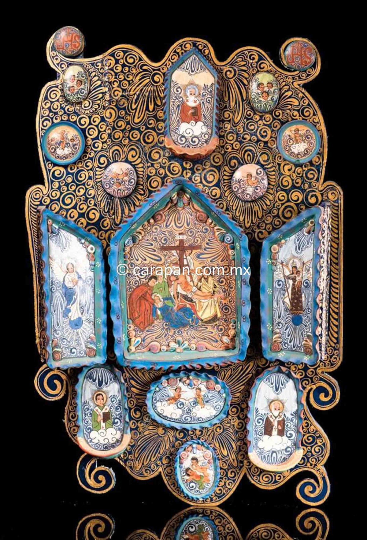 Tonala-clay-retablo-Jesus-descent-cross