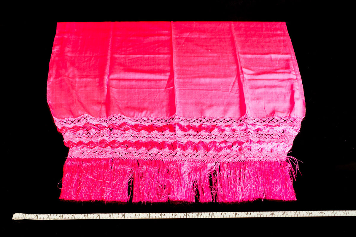 Fucsia rebozo shawl from Santa Maria Mexico silk texture