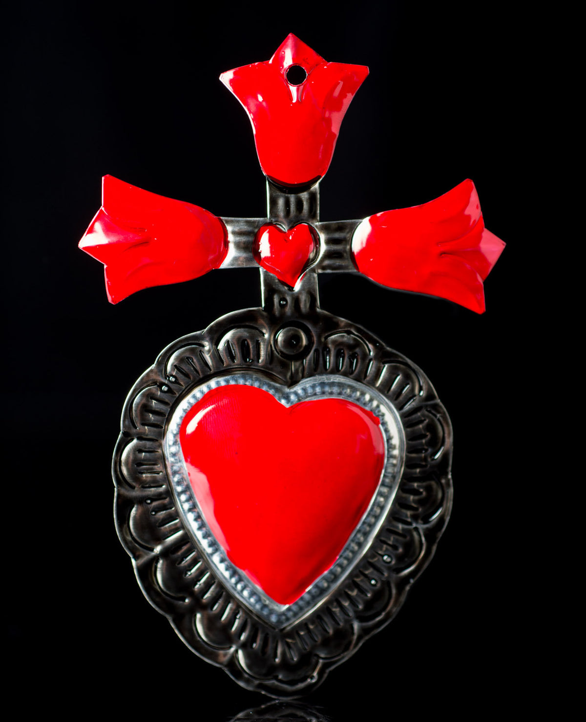 Tin heart from Oaxaca Mexico