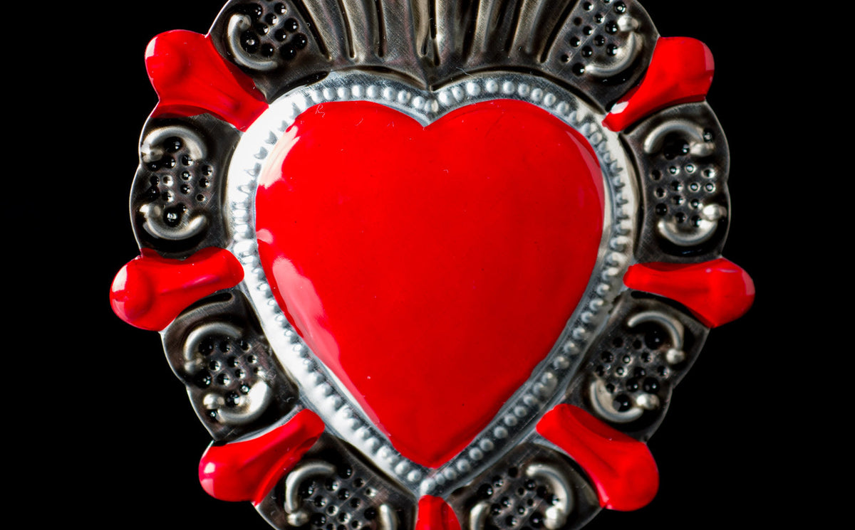 Tin heart from Oaxaca Mexico