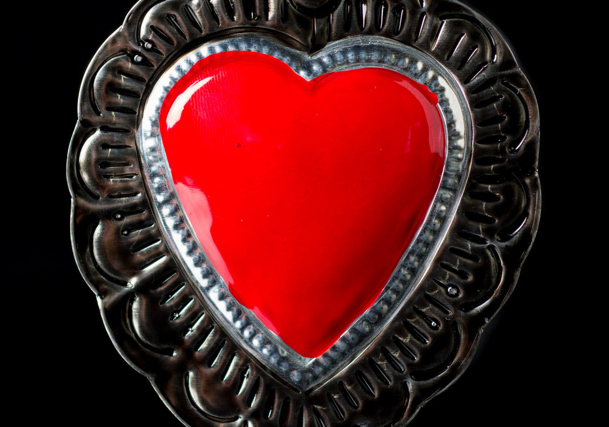 Tin heart from Oaxaca Mexico