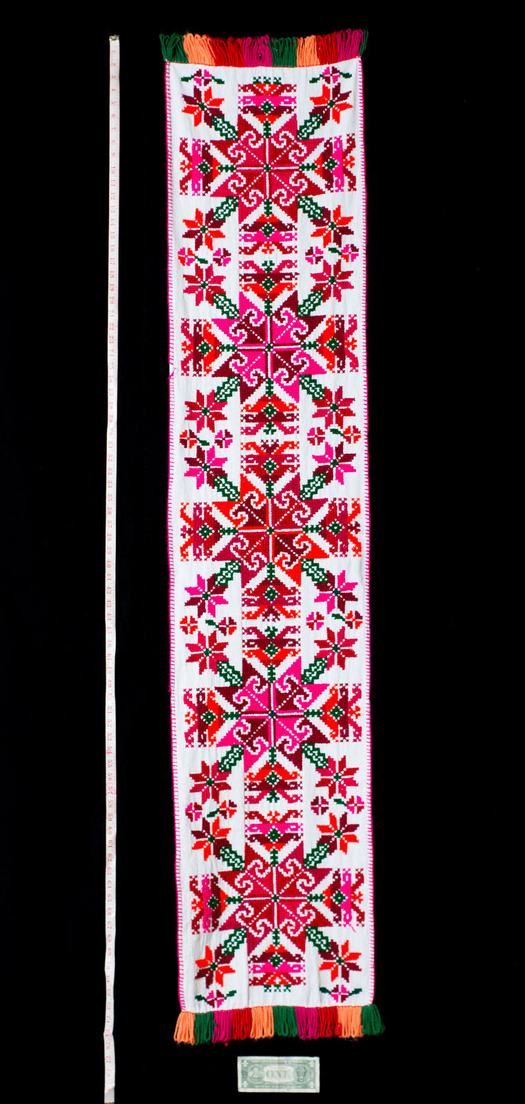 Embroidered Runner With 5 Stars by Teenek Indigenous People