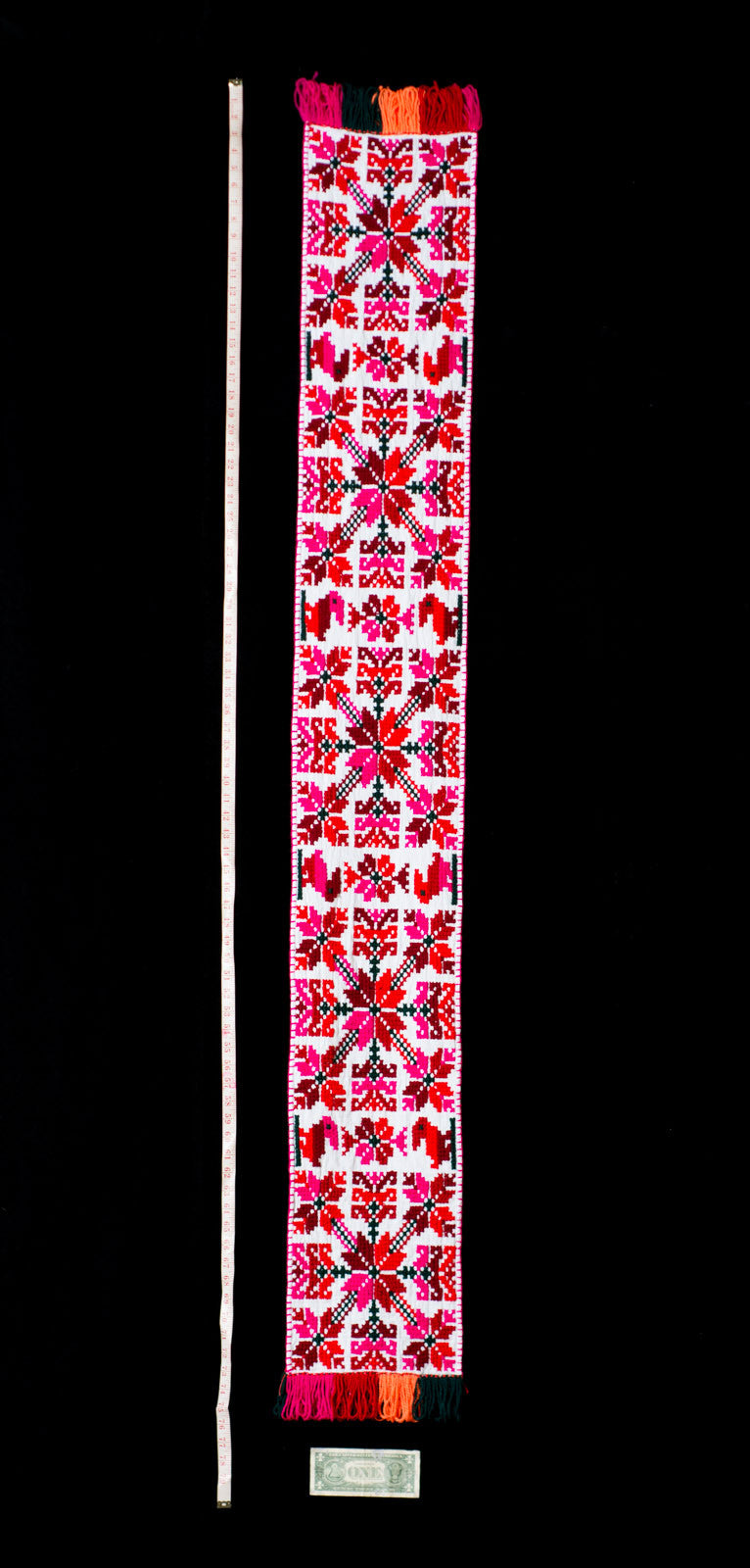 Embroidered Teenek Indigenous Textile Table Runner with Birds