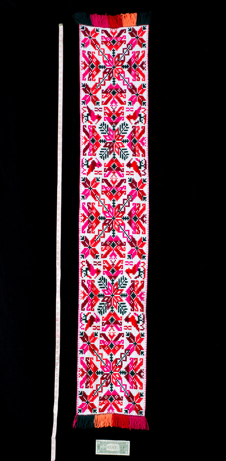 Embroidered Runner With Geometric Figures by Teenek Indigenous People