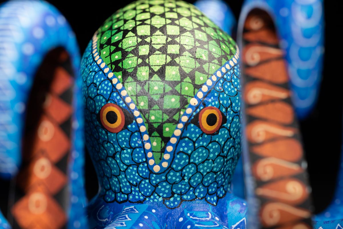 Blue Octopus Wooden Alebrije Oaxacan Folk Art – CARAPAN, MEXICAN