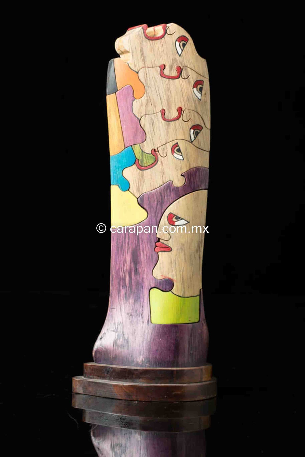 Hand Carved Wooden Sculpture Puzzle