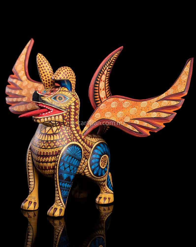 Dante Xoloitzcuintle Dog Coco Style Alebrije Oaxacan Wood Carving