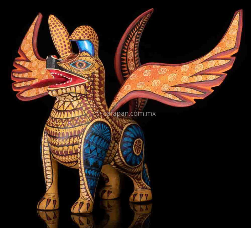 Dante Xoloitzcuintle Dog Coco Style Alebrije Oaxacan Wood Carving