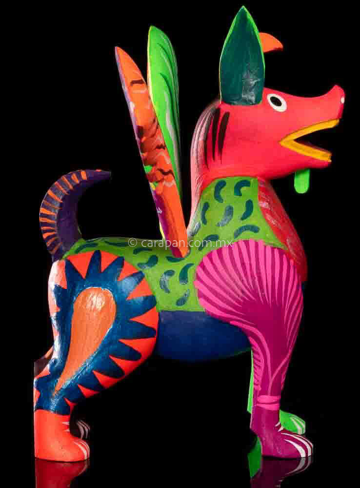 Xoloitzcuintle Dog Coco Style Alebrije Oaxaca Wood Carving